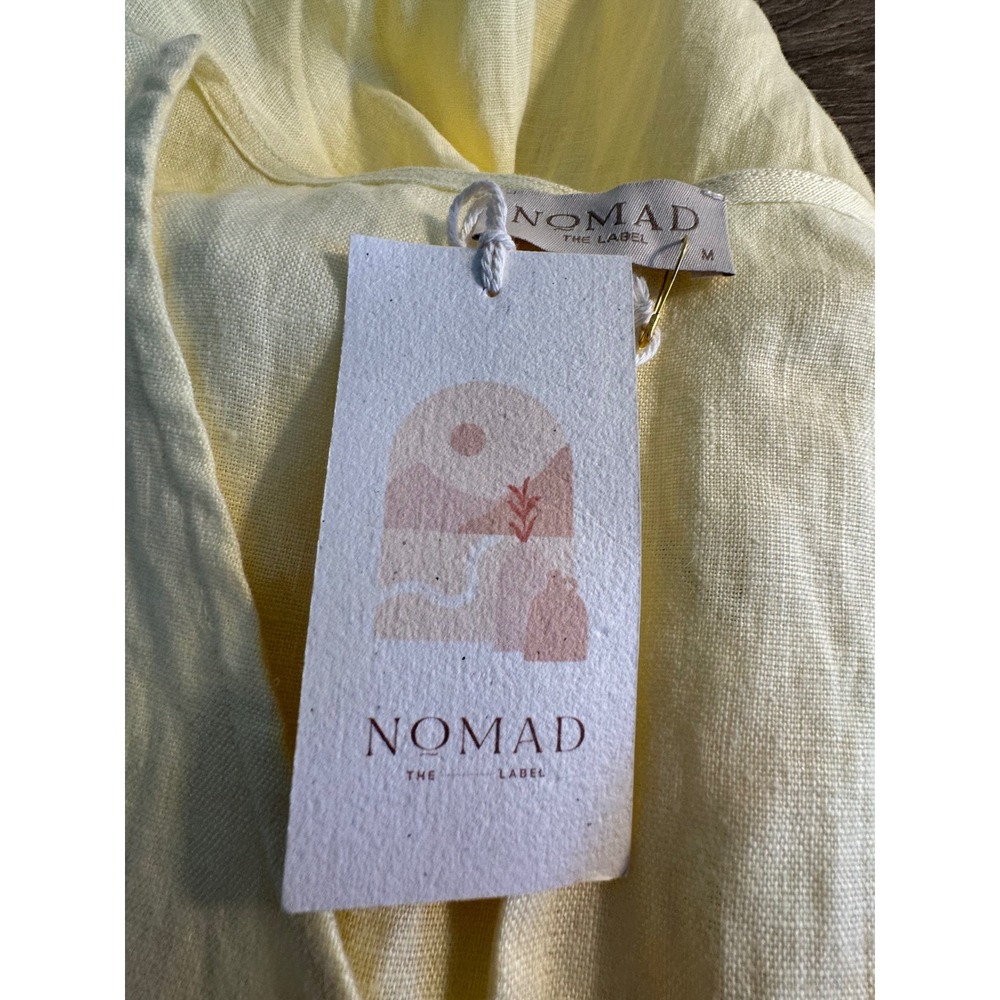 NOMAD The Label French Linen Sleeveless Jumpsuit Size M Pale Yellow Beachy NEW‎ - Picture 9 of 12